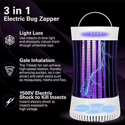 JZ Wiederaufladbare Insektenschutzmaschine mit Batterie 7 Stunden Arbeitszeit Smart Mosquito Killing Lamp mit UV-Licht fournisseur