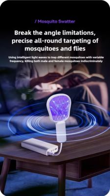 JZ 3 in 1 USB Type Portable Mosquito Lamp with Night Light and High Voltage Swatter Safe Wet Bug Zapper Solid State fournisseur